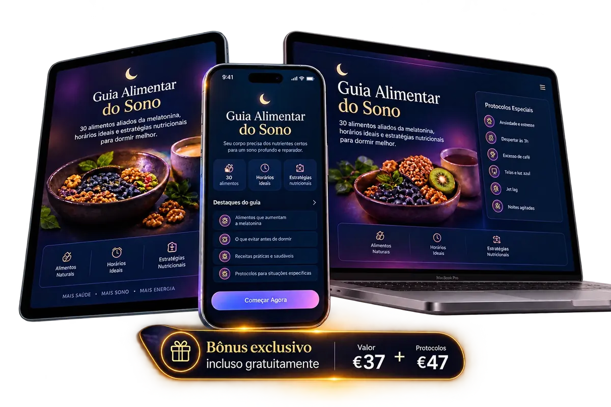 Mockup do bônus Guia Alimentar do Sono