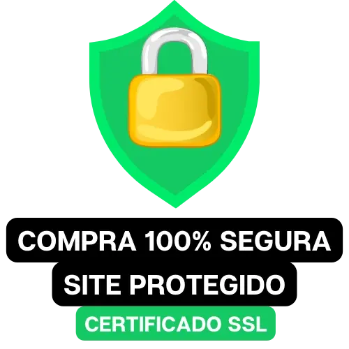 Selo de compra 100% segura, site protegido, certificado SSL